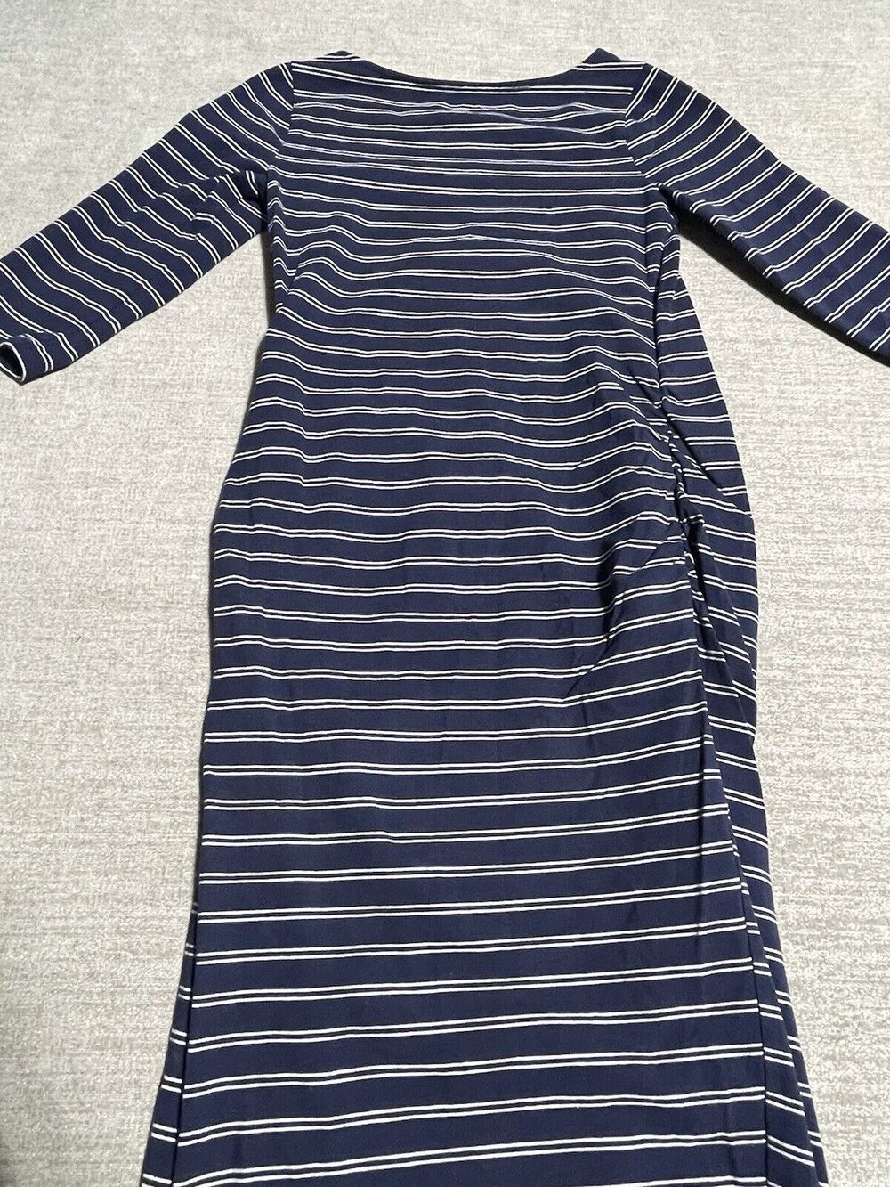 Old Navy Dress Women's Small Maternity Long Sleeve Blue Stripe Fitted Dress - Picture 9 of 10